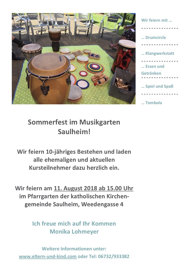 Sommerfest im Musikgarten Saulheim